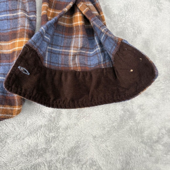 Pendleton Men's Flannel Medium Blue Brown Plaid Button Down Shirt - Picture 5 of 16